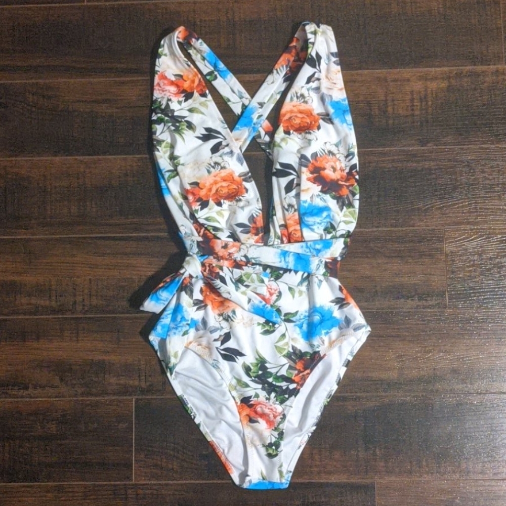 Cupshe Floral Print One Piece Swimsuit